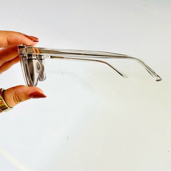 BLENDERS Clear Plastic Rose Gold Champagne Reflective Mirrored Lens Sunglasses - Picture 11 of 15